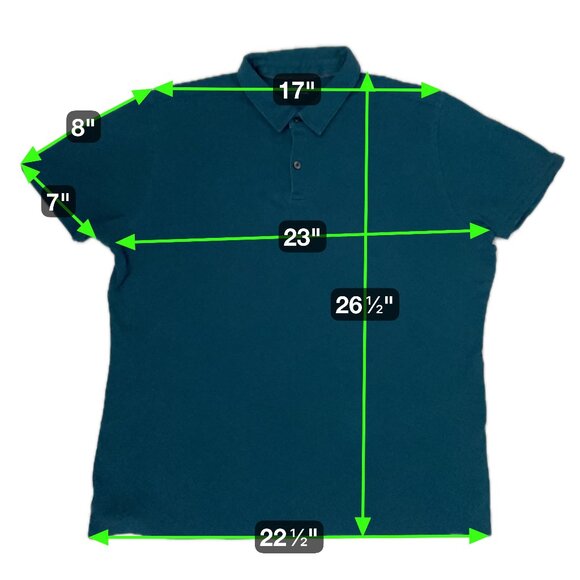 Structure Teal Stretch Cotton Men’s Polo Shirt – Size Large w/ Extra Button - Picture 11 of 14